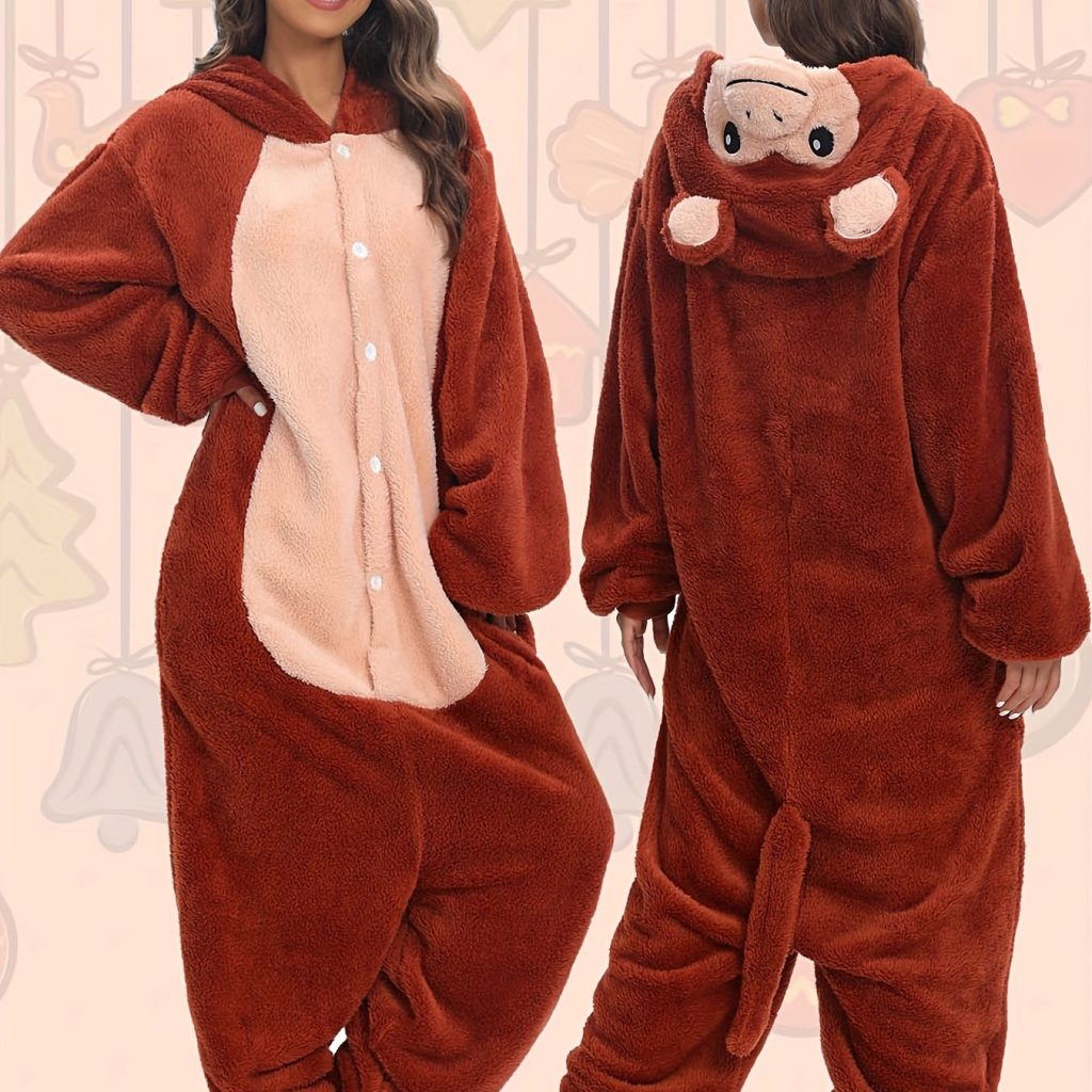 Cute Panda Fuzzy Hooded JKigurumi Onesie - Image 5