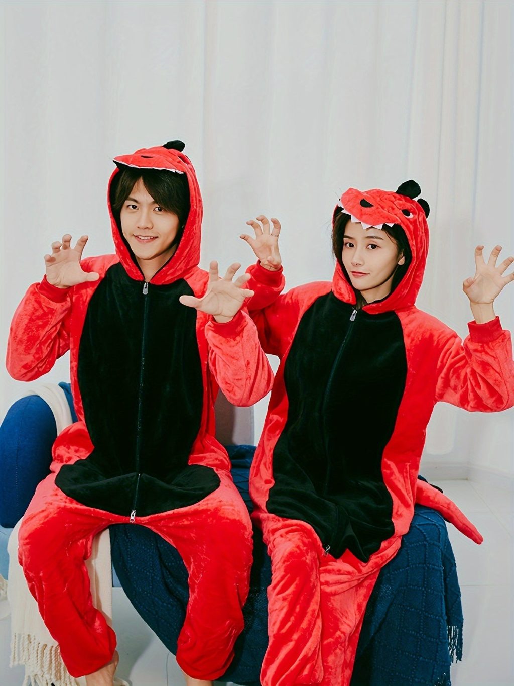 Flannel Dinosaur Animal Kigurumi Onesie - Image 6