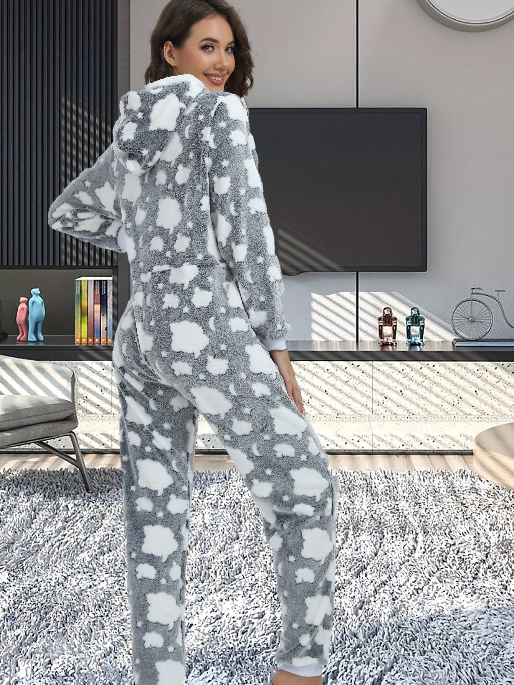 Cartoon Sheep Fuzzy Kigurumi Onesie - Image 8