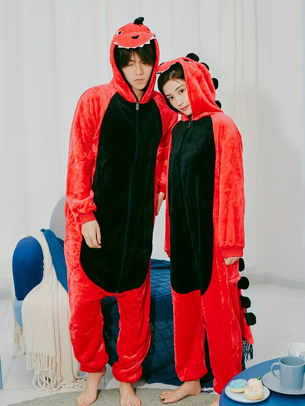 Flannel Dinosaur Animal Kigurumi Onesie - Image 3