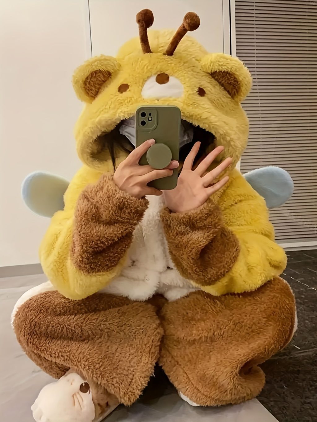 Coral Fleece Bee Onesie Kigurumi Onesie - Image 4