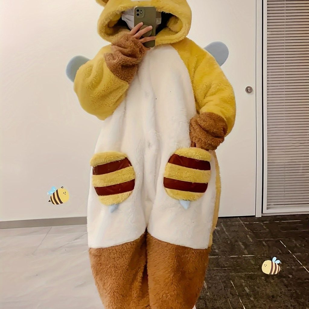 Coral Fleece Bee Onesie Kigurumi Onesie - Image 2