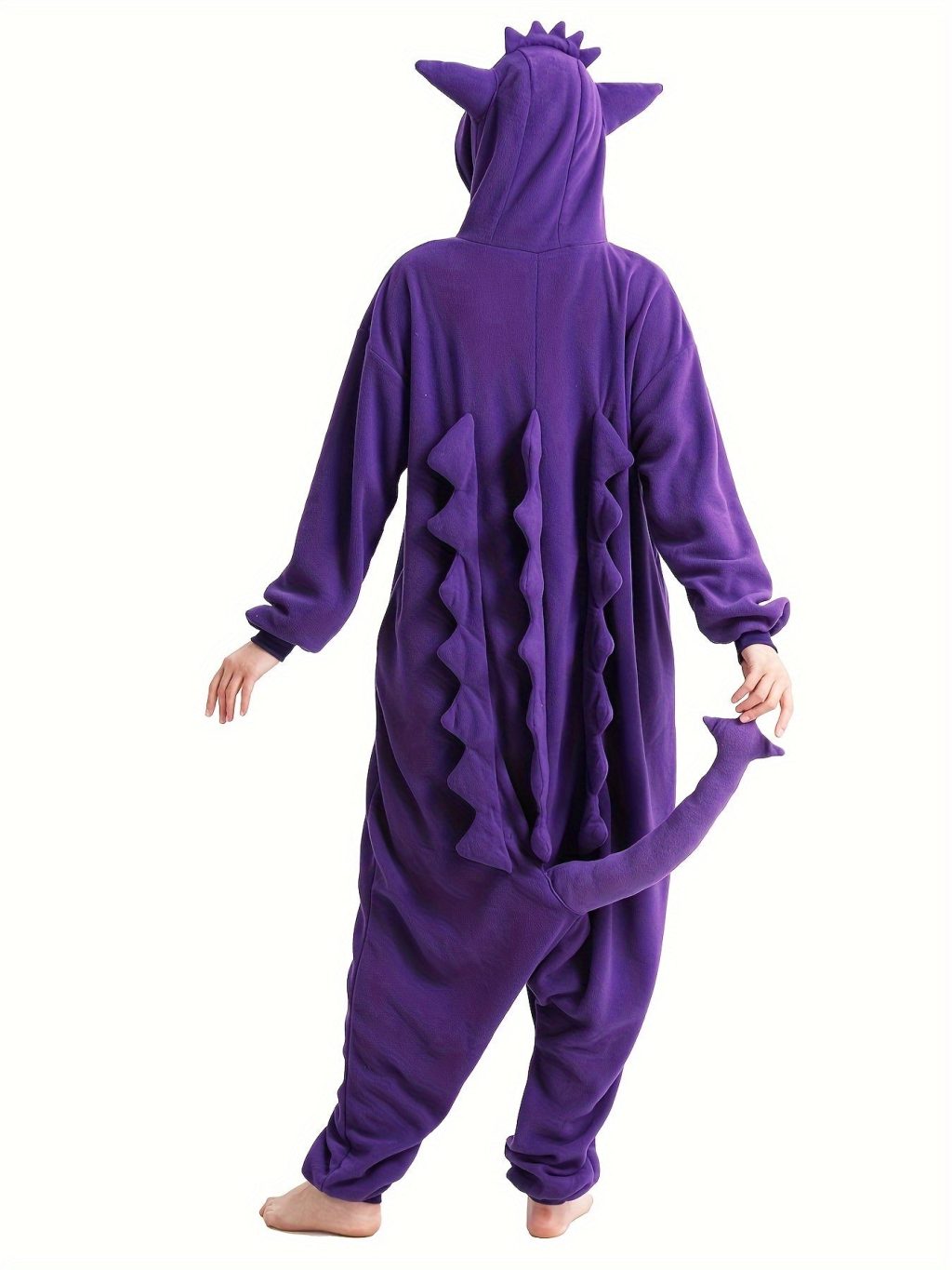 Cartoon Purple Dragon Fuzzy Hooded Kigurumi Onesie - Image 6