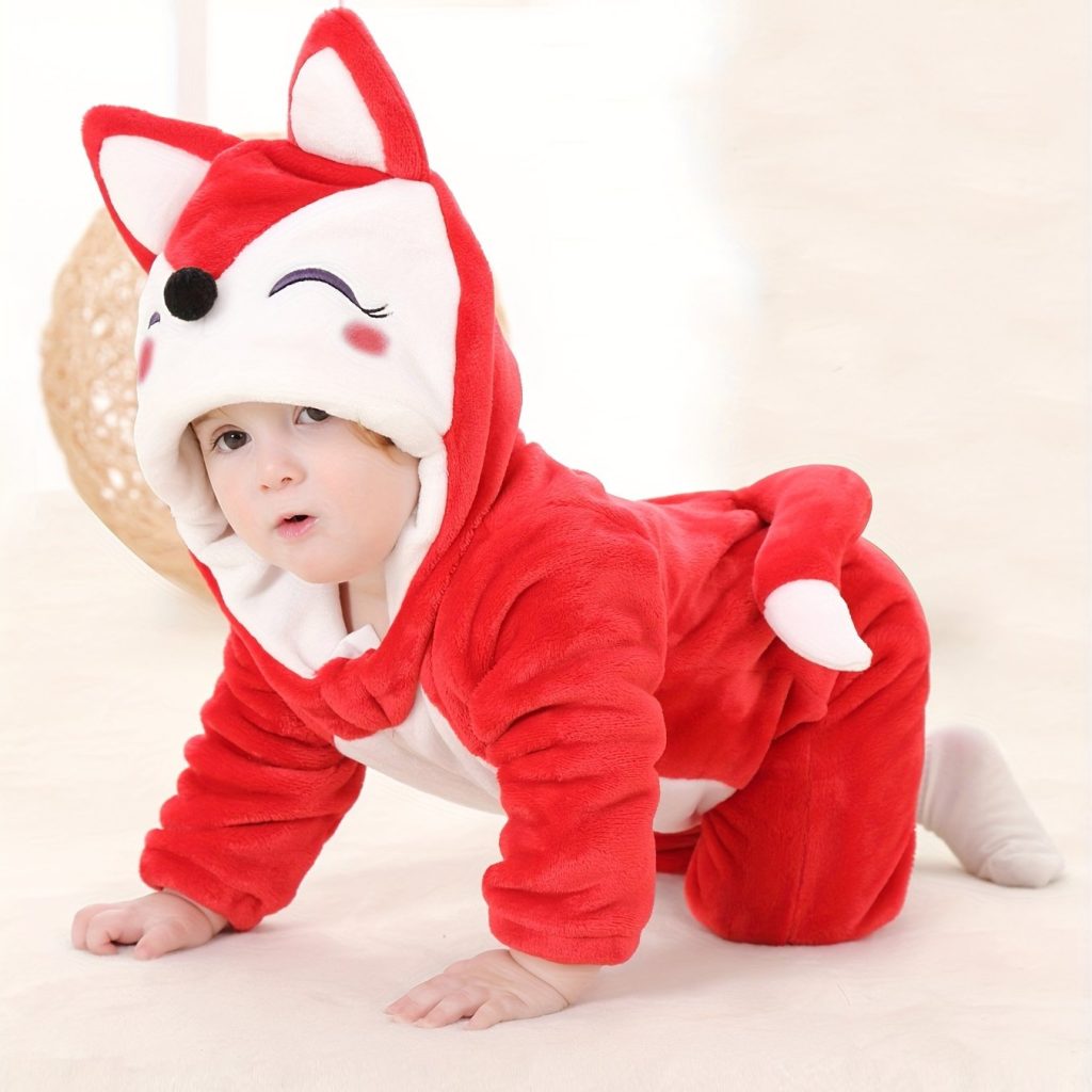 Unisex Babys Cozy Animal Print Kigurumi Onesie - Image 2