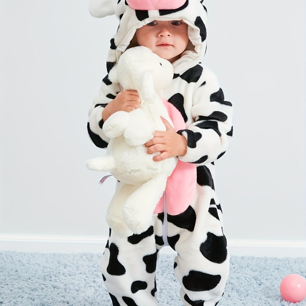 Adorable Cow Pattern Furry Kigurumi Onesie - Image 2